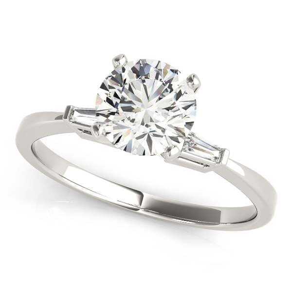 3-Stone Tapered Baguette Peg Head Engagement Ring
