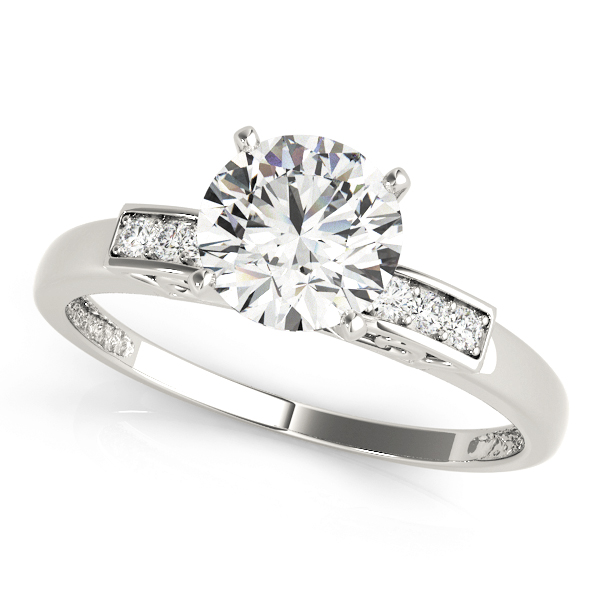 Single Row Peg Head Engagement Ring