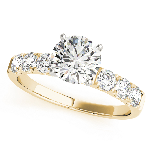 Single Row Split Prong Engagement Ring