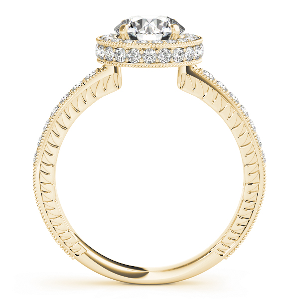 The Ava Halo Engagement Ring II, side view