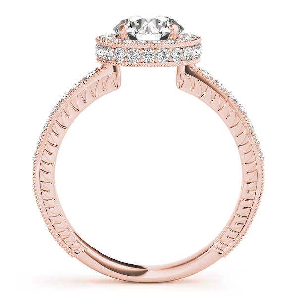 The Ava Halo Engagement Ring II, side view