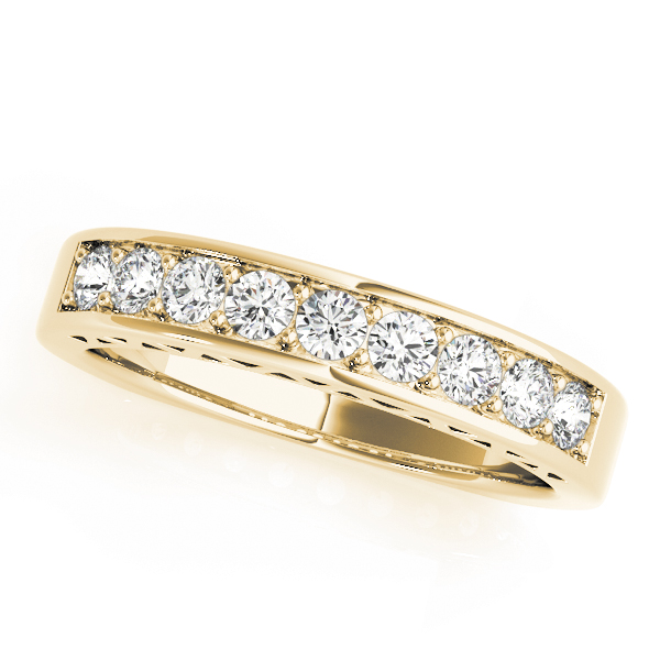 Single Row Prong In Channel Wedding Ring