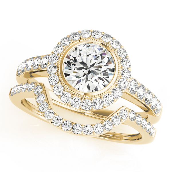 The Sofia Halo Engagement Ring II, set view