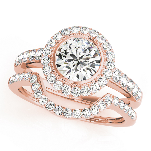 The Sofia Halo Engagement Ring II, set view