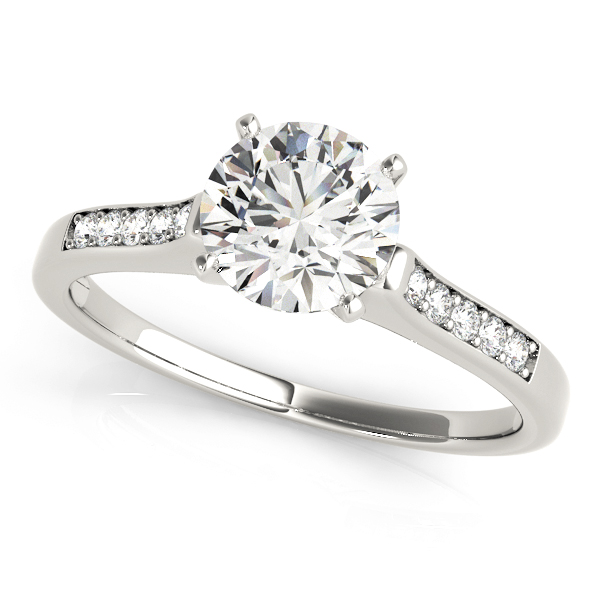 Single Row Channel Set Engagement Ring