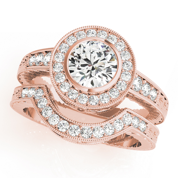 The Zara Halo Engagement Ring, set view
