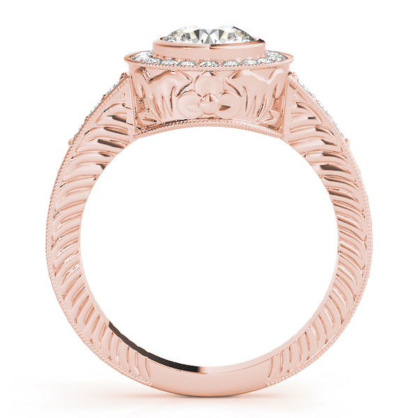 The Zara Halo Engagement Ring, side view