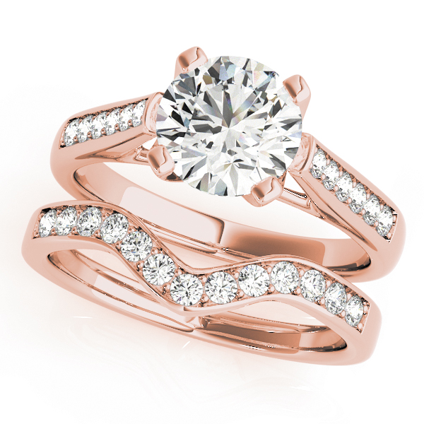 The Catalina Single-Row Engagement Ring, set view