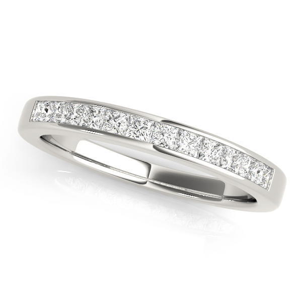 Channel Set Princess Cut Wedding Band