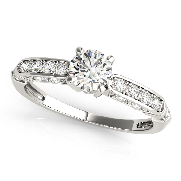 Single Row Channel Set Engagement Ring