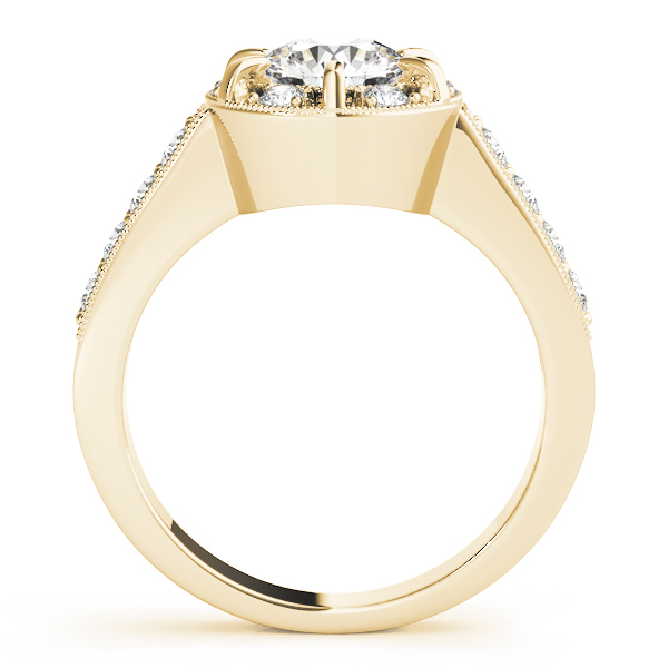 The Eveline Halo Engagement Ring II, side view