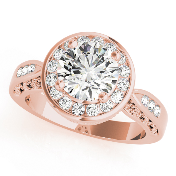The Simone Halo Engagement Ring II, front view