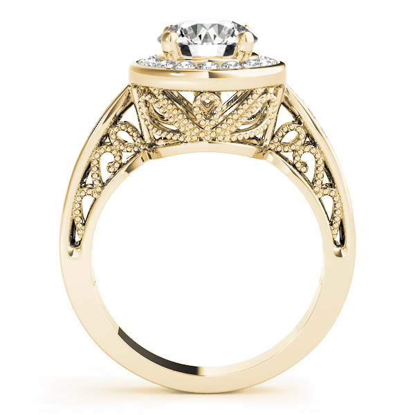 The Simone Halo Engagement Ring II, side view