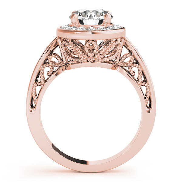 The Simone Halo Engagement Ring II, side view