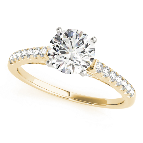 Single Row Prong Set Hidden Halo Engagement Ring