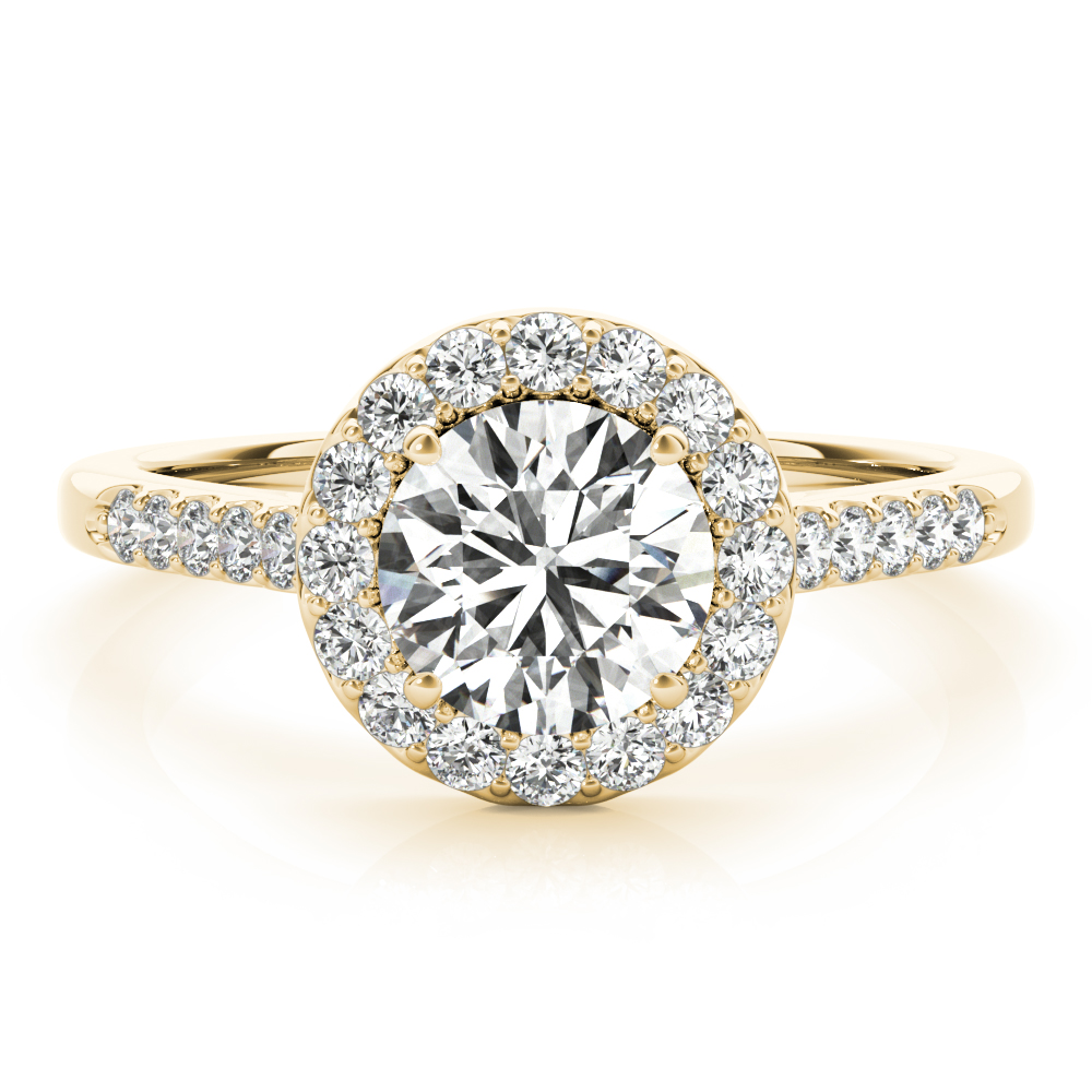 The Ophelia Halo Engagement Ring, angled view