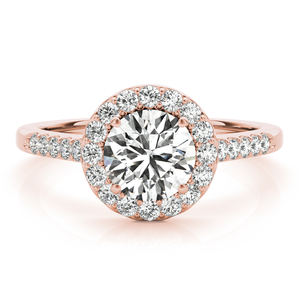 The Ophelia Halo Engagement Ring, angled view