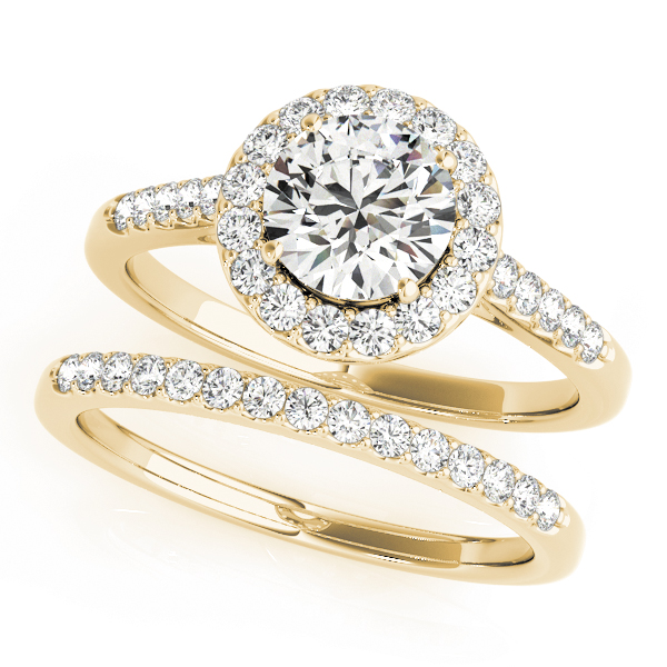 The Ophelia Halo Engagement Ring, set view
