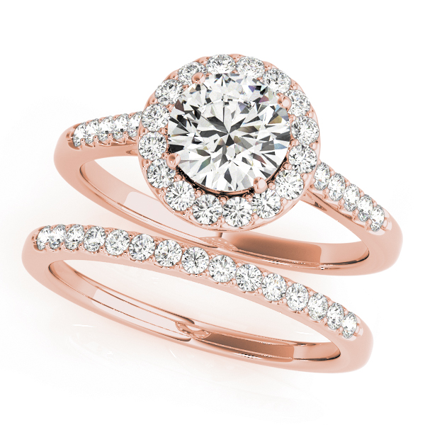 The Ophelia Halo Engagement Ring, set view