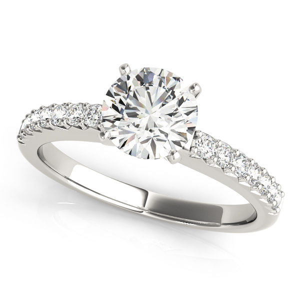 Single Row Prong Set Engagement Rings
