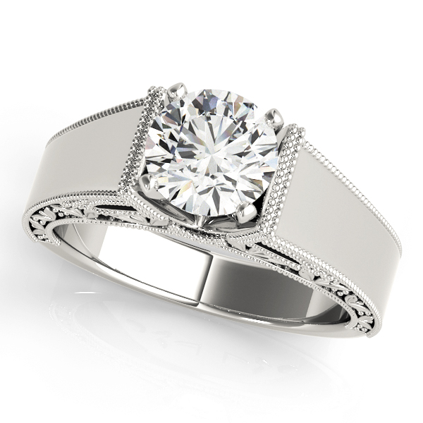 Solitaire Filigree Engagement Ring