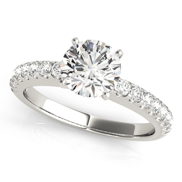 Single Row Prong Set Engagement Rings