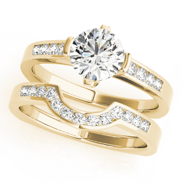 The Henrietta Single-Row Engagement Ring, set view