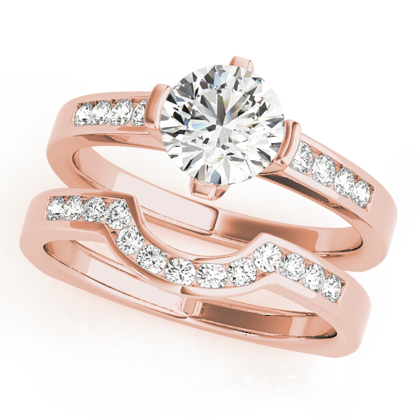 The Henrietta Single-Row Engagement Ring, set view