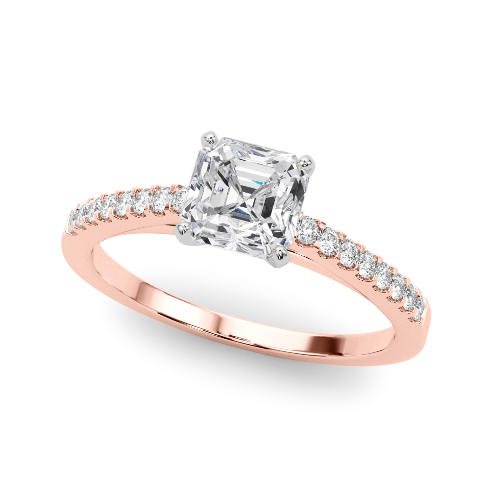 Single Row Cathedral Engagement Ring