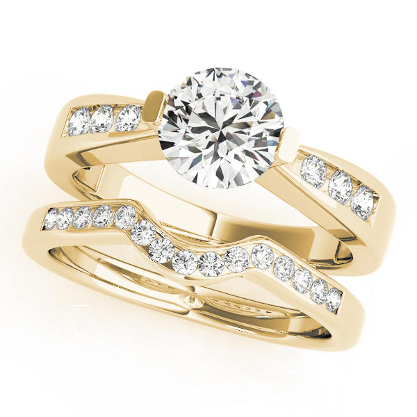 The Lucia Single-Row Engagement Ring, set view