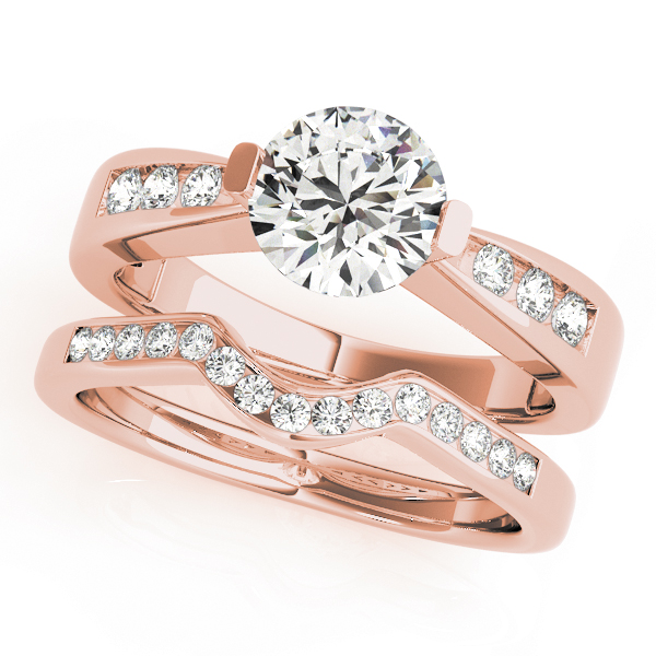 The Lucia Single-Row Engagement Ring, set view