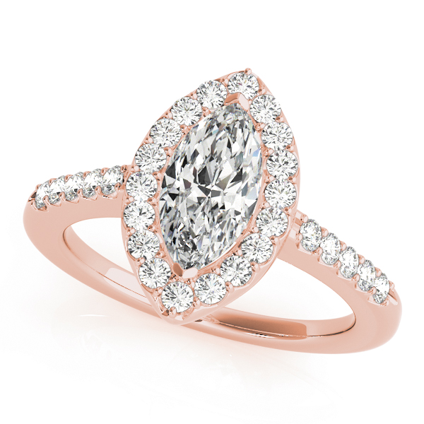 The Rose Halo Engagement Ring, front view