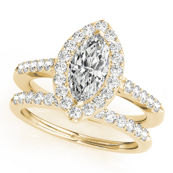 The Rose Halo Engagement Ring, set view