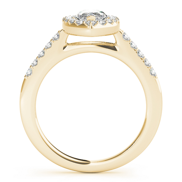 The Rose Halo Engagement Ring, side view