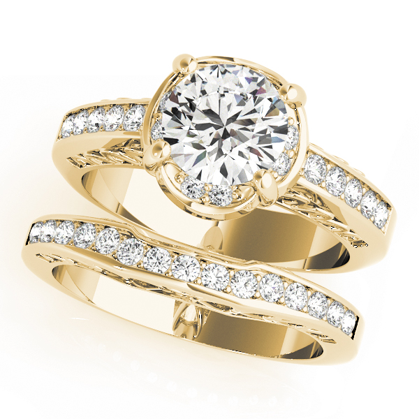 The Wilhelmina Single-Row Engagement Ring, set view
