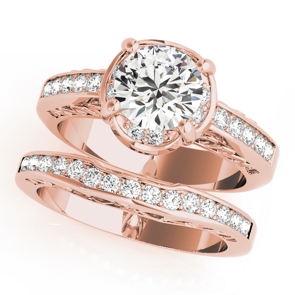 The Wilhelmina Single-Row Engagement Ring, set view