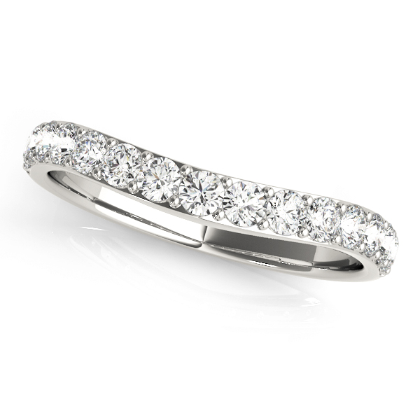 Prong Set Curved Wedding Band