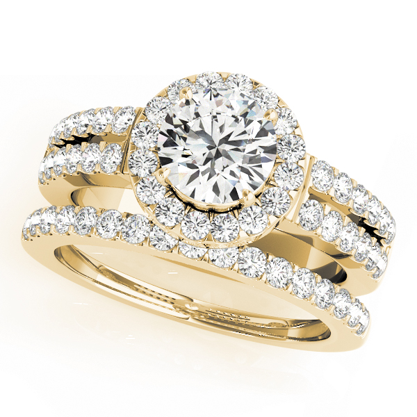 The Sadie Halo Engagement Ring, set view