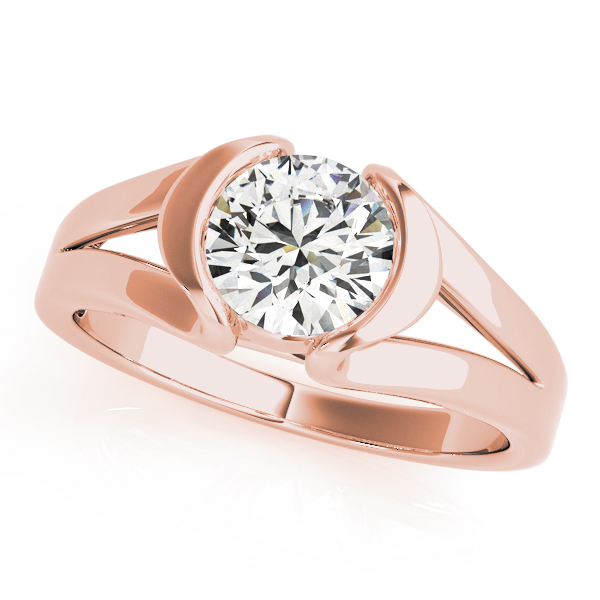 Half Bezel Round Engagement Ring