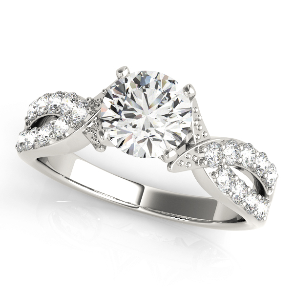 Multirow Twisted Shank Engagement Ring