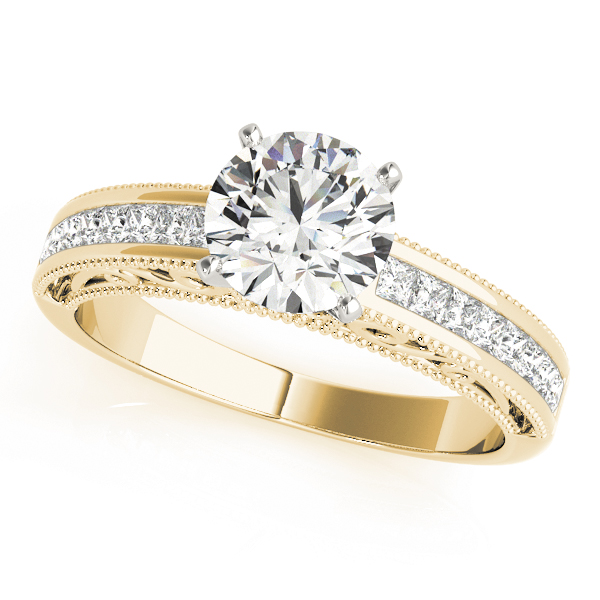 Antique Princess Cut Milgrain Engagement Band