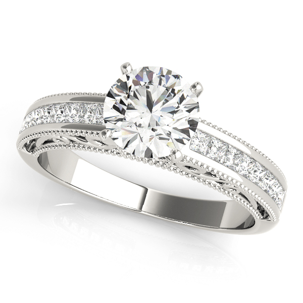 Antique Princess Cut Milgrain Engagement Band