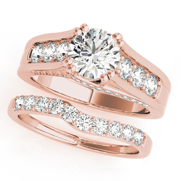 The Giselle Single-Row Engagement Ring, set view