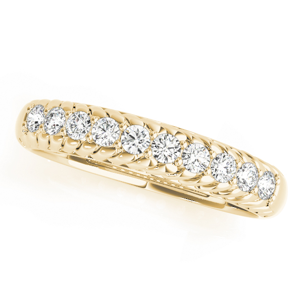 Single Row Prong In Channel Braided Band Wedding Band
