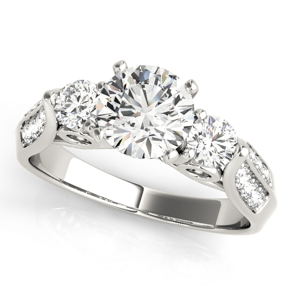 ENGAGEMENT RINGS 3 STONE ROUND