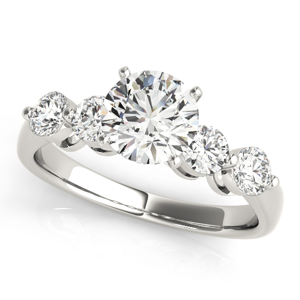 Single Row Prong Set Engagement Rings