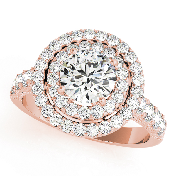 The Chloe Halo Engagement Ring, front view