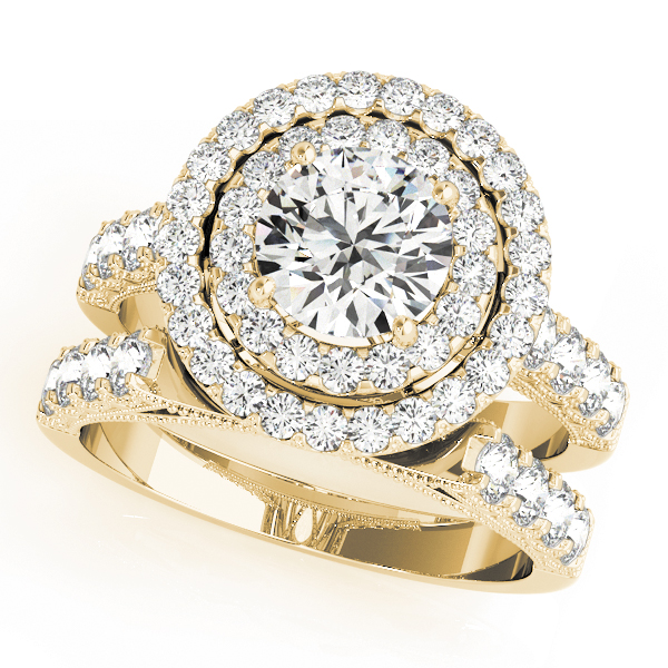The Chloe Halo Engagement Ring, set view