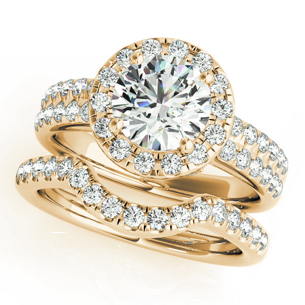 The Hadley Halo Engagement Ring, set view