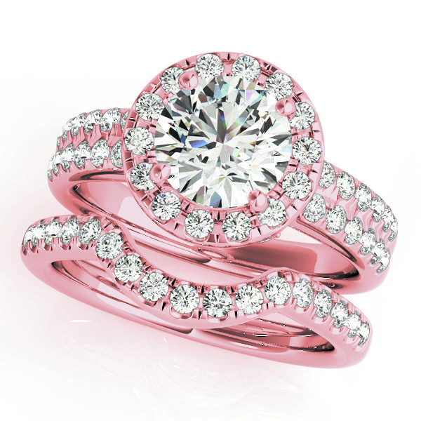 The Hadley Halo Engagement Ring, set view